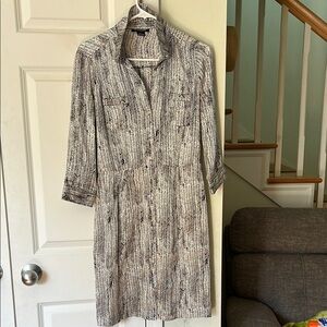 Elegant Black and White Patterned Dress